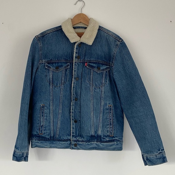 Faux Shearling Trucker Television Denim Jacket - Medium - Picture 1 of 4